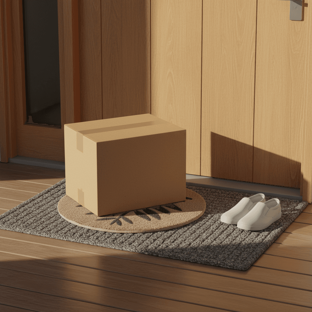 Caja de entrega en la entrada de una casa