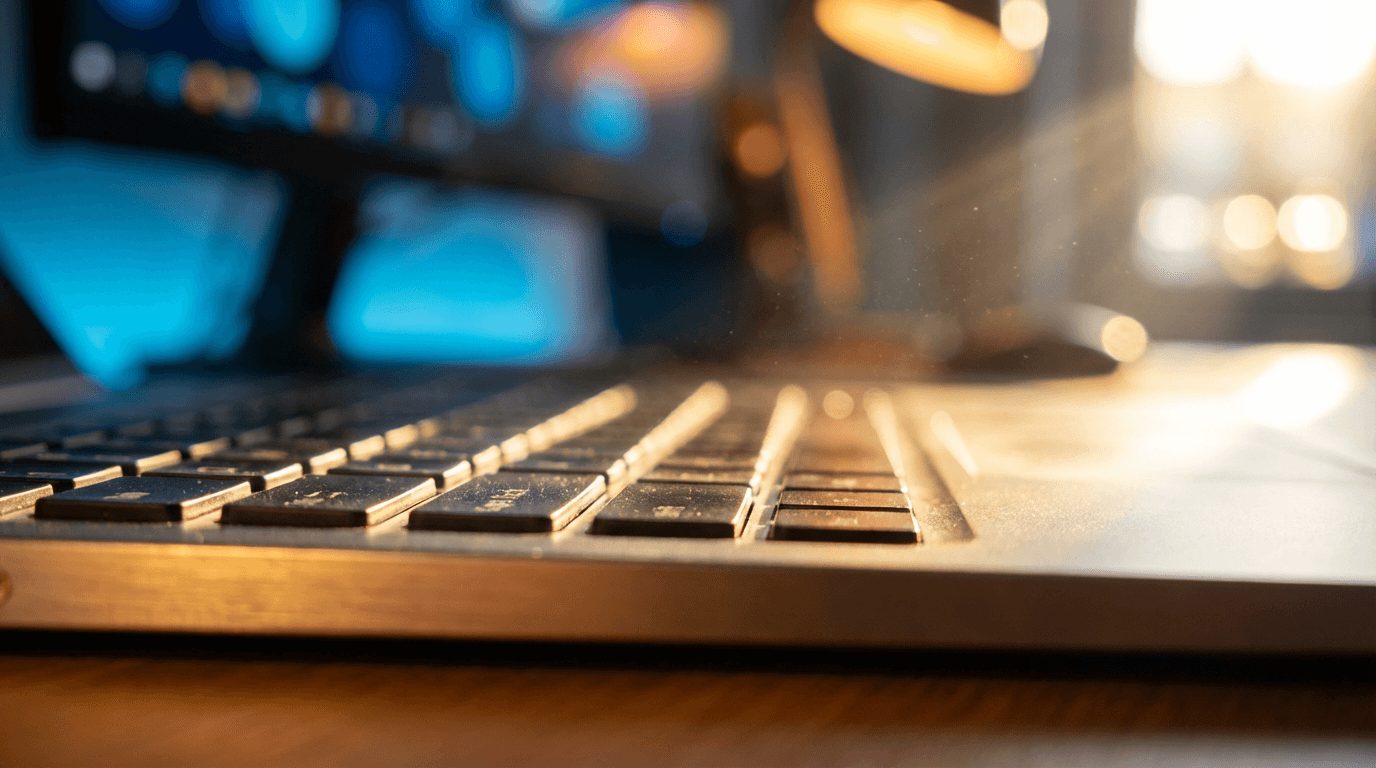Laptop con carrito de compras en pantalla